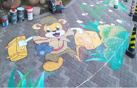 百色夏季画地面彩绘会遇到的问题