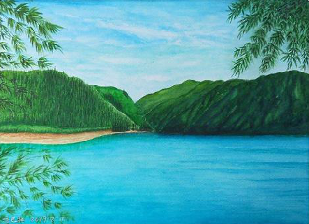 百色在墙绘中，如何绘画绿水青山？