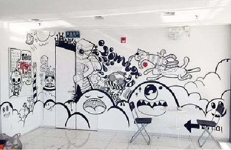 百色手绘墙并非传统涂鸦。